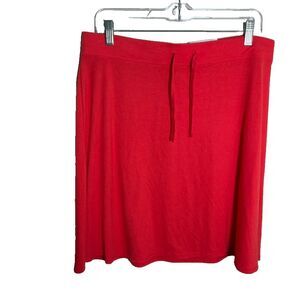 Old Navy Skirt Women's Large Red Drawstring Casual Stretch Solid Basic NWT